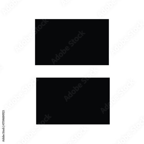 Simple Black Equal Sign on White Background with Symbol of Equality, and Fairness.
