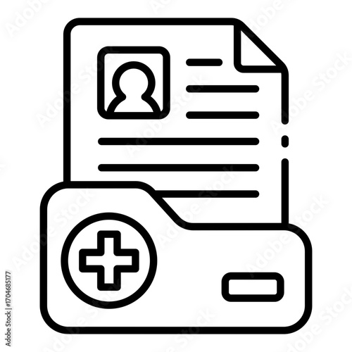 patient data icon for updating medical file in hospital system
