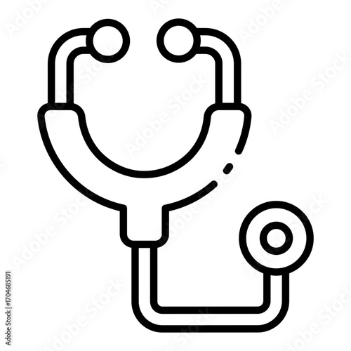 stethoscope tool icon for listening patient chest in examination