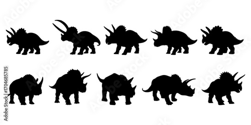 Silhouette of a Triceratops Prehistoric Herbivore