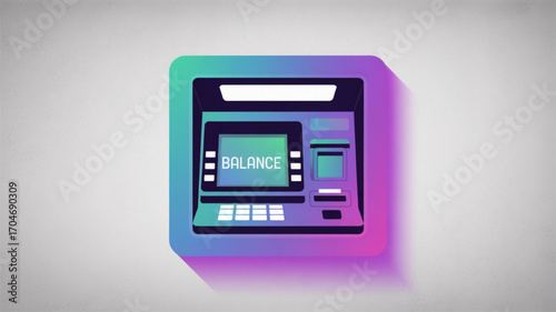 Atm machine vector illustration for financial services and banking balance check and cash withdrawal design