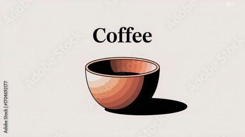 Coffee cup vector illustration for morning drink and beverage design element for cafe and restaurant menu