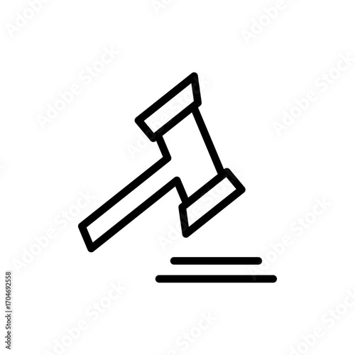 Gavel icon symbol for apps and websites. judge gavel sign and symbol. law icon. auction hammer
