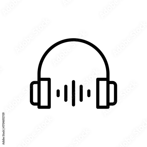 Headphone icon symbol for apps and websites. Headvector sign and symbol