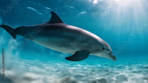 Wallpaper Mural Dolphin underwater movement Torontodigital.ca