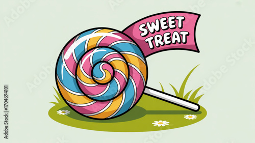 Colorful lollipop candy vector illustration for sweet treats and confectionery design projects and graphic resources