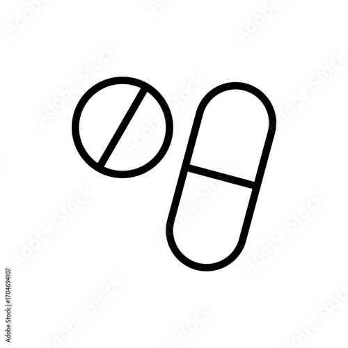 Pills icon symbol for apps and websites. capsule icon. Drug sign and symbol