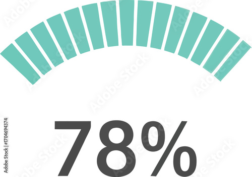 Progress bar showing 78 percent completion with a curved teal graphic.