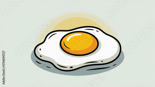 Fried egg sunny side up breakfast food illustration vector graphic for cooking recipe and design 100