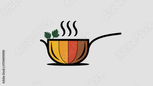 Cooking pot illustration vector graphic design for food blog or recipe website and culinary art project
