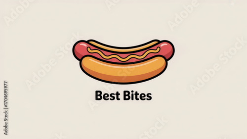 Delicious hot dog with mustard vector illustration for fast food lovers and hungry people craving tasty bites