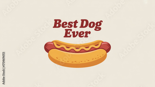 Best hot dog ever vector illustration for food lovers and fast food restaurants, perfect for menus and ads