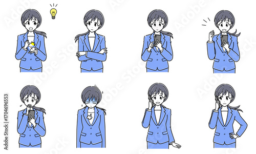 スーツのOLさん（上半身・シンプル）セット3