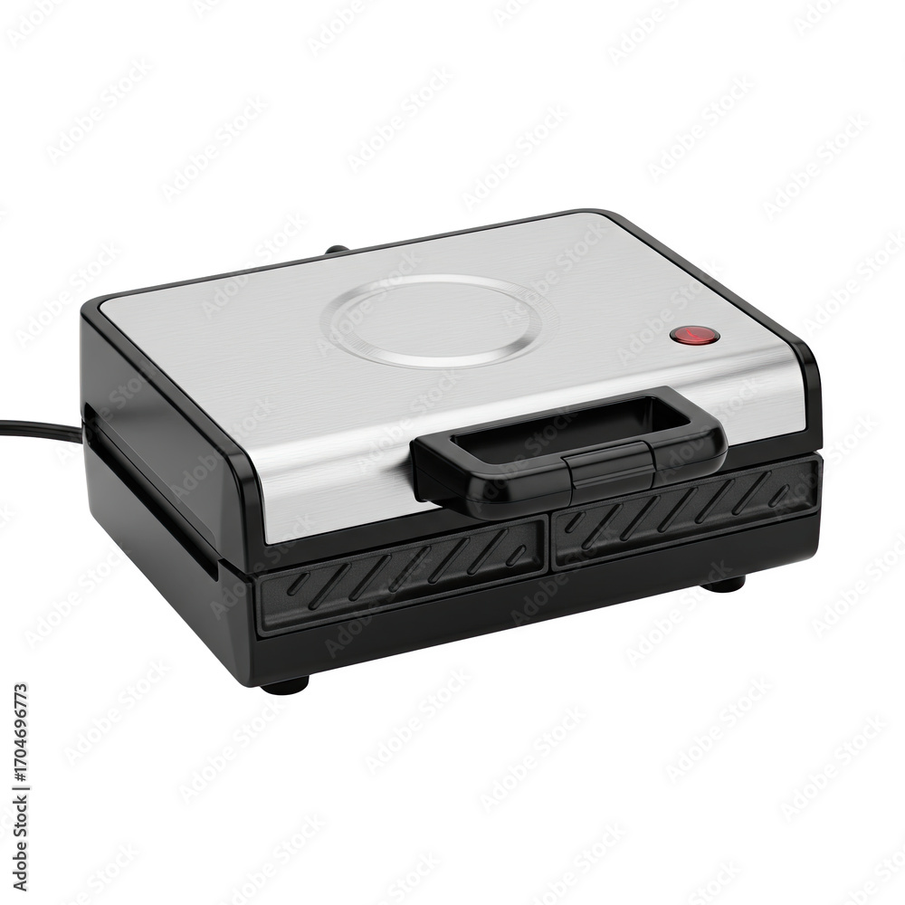 Fototapeta premium Compact electric sandwich maker isolated on transparent background