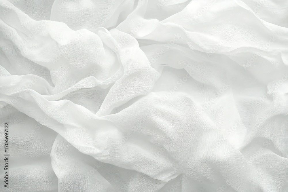 Obraz premium Soft and delicate white fabric with gentle folds and flowing texture creating a light and airy atmosphere