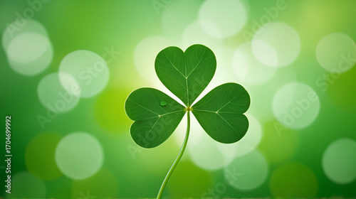 Wallpaper Mural Blurred green shamrock background with focused four-leaf clover symbolizing luck and rarity Torontodigital.ca