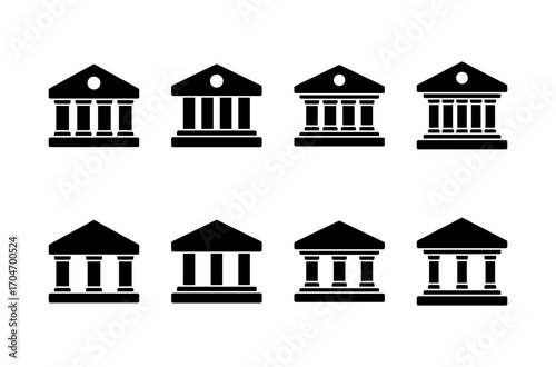Bank icon logo design. Bank sign and symbol, museum, university
