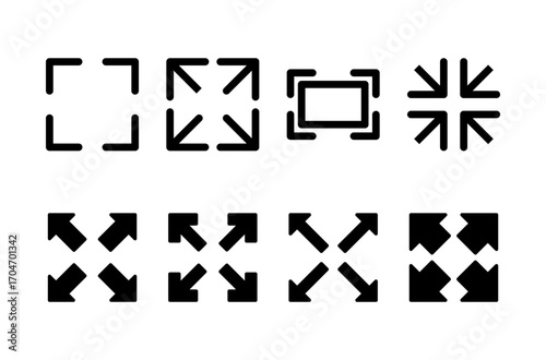 Fullscreen Icon logo design. Expand to full screen sign and symbol. Arrows symbol