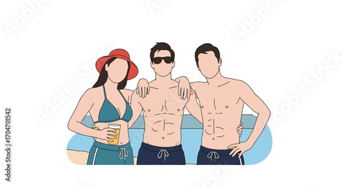 Friends enjoying a relaxing pool party together creating cherished summer memories and sharing laughter under the warm sun