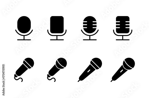 Microphone icon logo design. karaoke sign and symbol