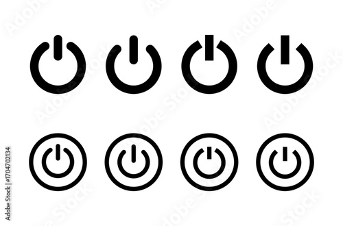 Power icon logo design. Power Switch sign and symbol. Electric power
