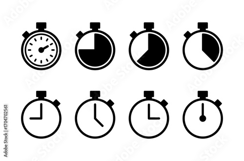 Stopwatch icon logo design. Timer sign and symbol. Countdown icon. Period of time
