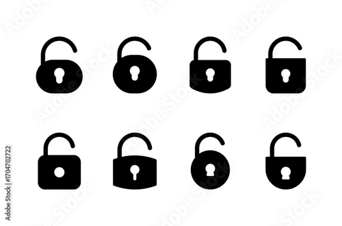 Unlock icon logo design. Unlock sign and symbol. unlocked padlock icon
