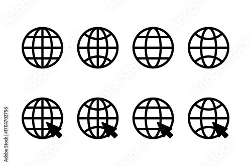 Web icon logo design. go to web sign and symbol. web click icon. Global search icon
