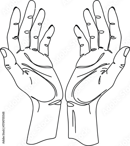 Open hands reaching upwards in a gesture of hope and support