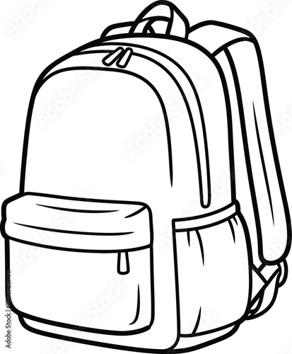 Simple outline illustration of a classic backpack, ready for school or travel adventures