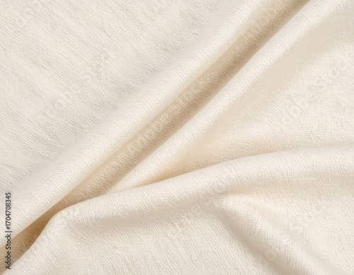 Creamy white fabric folds