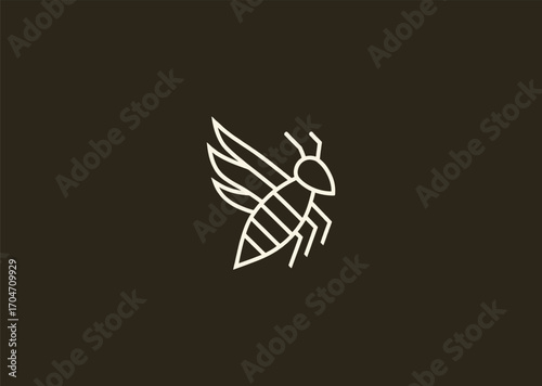 A geometric style bee logo, symbolizing hard work, teamwork, energy, and nature