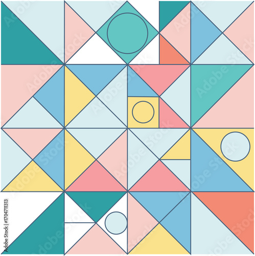 Geomatric full color and outline
