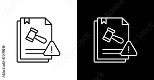 Legal Peril Icon Set Multiple Style Collection
