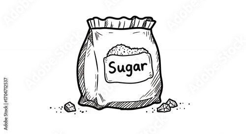 Hand drawn sugar packet