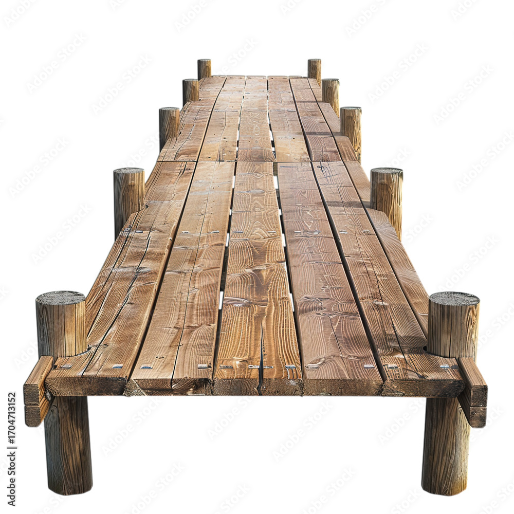 Fototapeta premium Wooden Bench on White Background Furniture Design