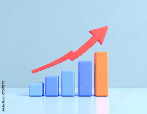 Colorful bar graph with upward trend (1)