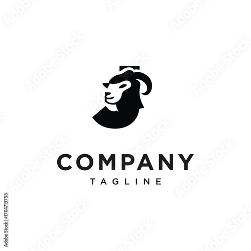 Letter J Merino Sheep Logo Icon Vector
