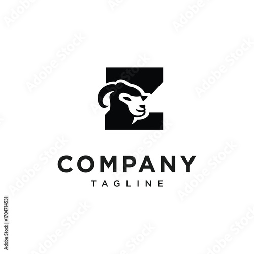 Letter Z Merino Sheep Logo Icon Vector