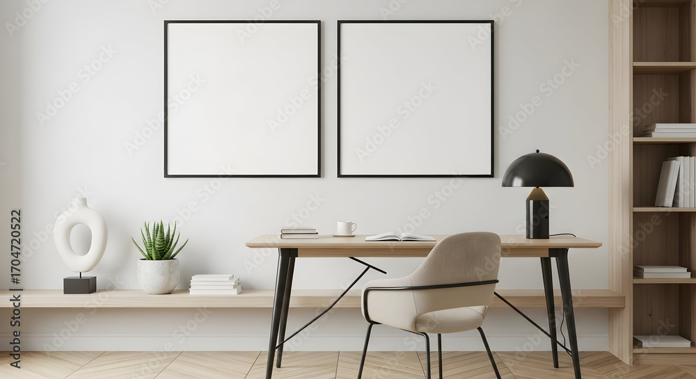 Fototapeta premium Modern minimalist home office workspace design inspiration