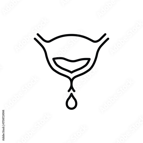 Bladder infection icon. Simple outline style. Incontinence, urinary, bladder, cancer, tract, disorder, problem, infection, health element concept. Thin line symbol. Isolated design.