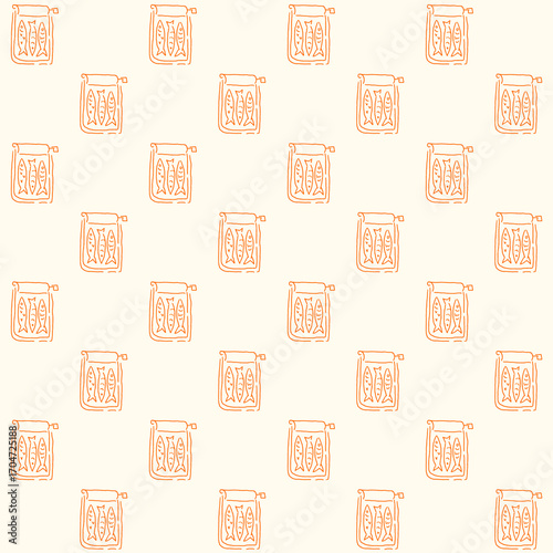 Sardines Can Vector Seamless Pattern