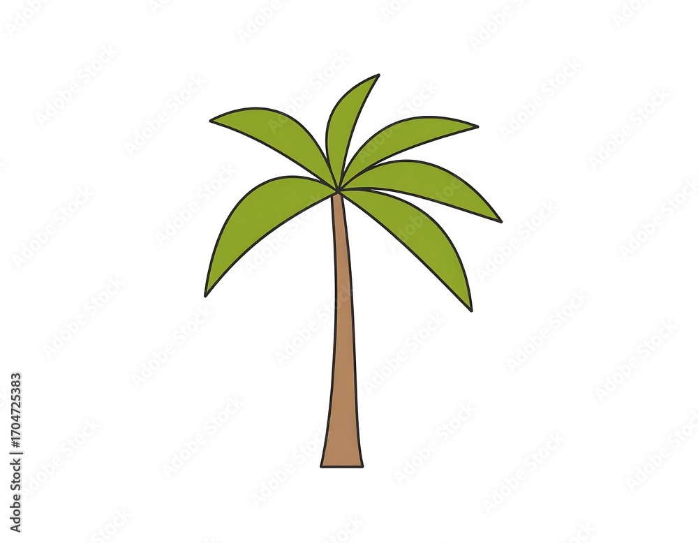 Obraz premium Simple cartoon palm tree