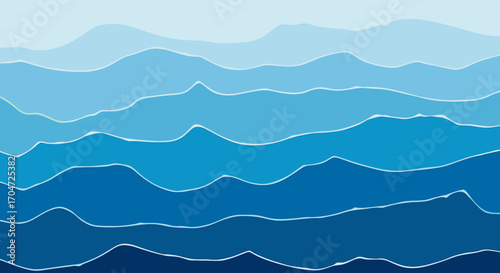Abstract Blue Wave Background: Serene Ocean Pattern for Presentation & Digital Design, Calming Marine Theme