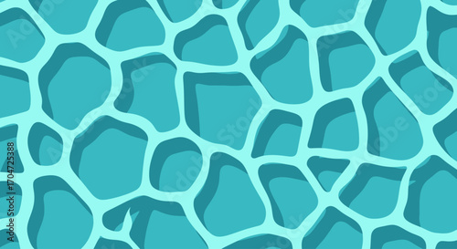 Water Surface Ripples Pattern Texture, Tranquil Aqua Blue Mosaic Background for Summer, Travel & Spa Promotions, Website and Graphic Design