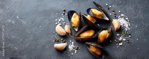 Fresh Mussels Seafood Culinary Gourmet Food Meal Dish