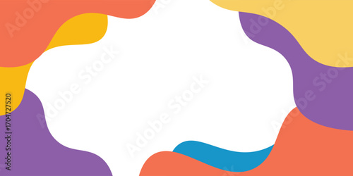 colorful abstract geometric wave pattern with banner template. eps10