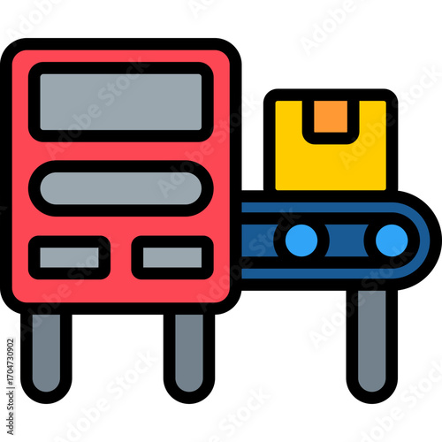 Industrial Machine lineal color icon