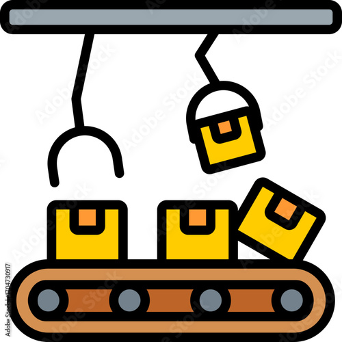 Mass Production lineal color icon