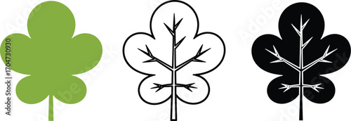 Leaf vector illustration set plant design art